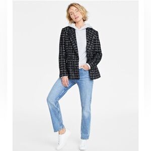 NWT On 34th Women’s Metallic Plaid Tweed Blazer Created For Macy’s Size 6